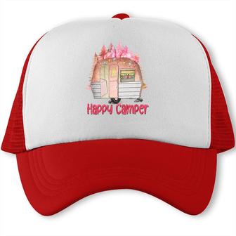 Happy Camper Freedom Soul Colorful Camp Life Design Trucker Cap - Seseable