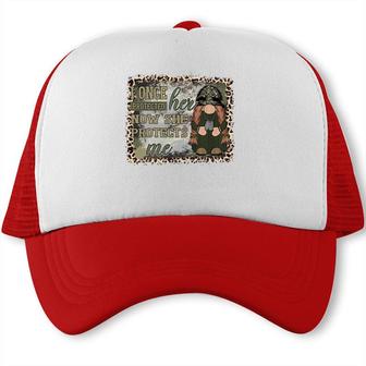 I Once Protected Her Now She Protects Me Hero Dad Trucker Cap - Seseable