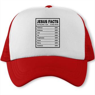 Jesus Facts Bible Verse Black Graphic Great Christian Trucker Cap - Seseable