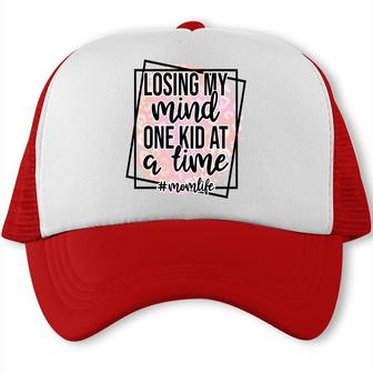 Losing My Mind One Kid At A Time Momlife Vintage Mothers Day Trucker Cap - Seseable