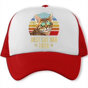Ocicat Cat Best Cat Dad Ever Retro Beach Vibe Trucker Cap - Seseable