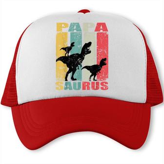 Papasaurus Rex Dinosaur Baby Dino Twin Family Papa Saurus Trucker Cap - Seseable