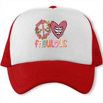 Peace Love Fabulous Symbol Idea For Grandma New Trucker Cap - Seseable