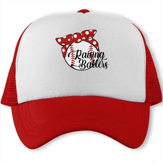 Raising Ballers Glitter Baseball Busy Raising Ballers Baseball Bow Trucker Cap - Seseable