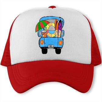 Ready To A Funny Vacation To The Sea Retro Summer Beach Trucker Cap - Seseable