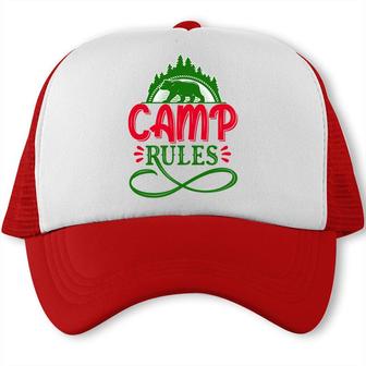 Travel Lover Makes Camp Rules For Them In The Exploration Trucker Cap - Seseable