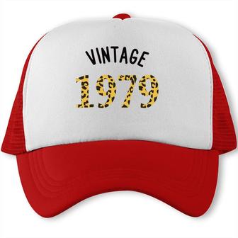 Vintage 1979 43Th Birthday 1979 Leopard Yellow Trucker Cap - Seseable