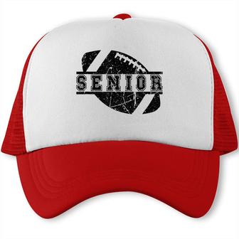 Vintage Senior Football Player Design Varsity Team Squad Trucker Cap - Seseable