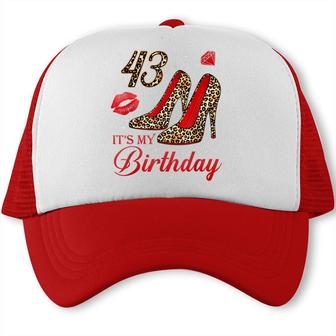 Women Its My 43Rd Leopard High Heels Happy 43Th Birthday Trucker Cap - Seseable