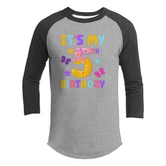 5Th Birthday Donut Birthday Stars Great Gift Youth Raglan Shirt - Seseable