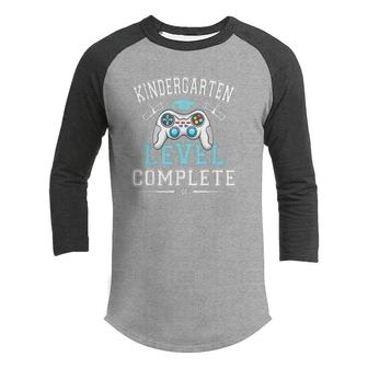 Kindergarten Level Complete Graduation Video Gamer Boys Kids Youth Raglan Shirt - Seseable
