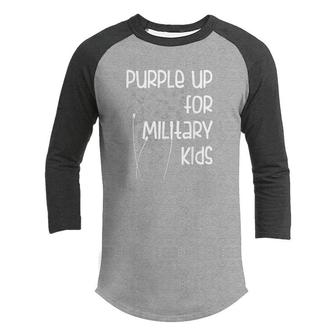 Purple Up For Military Kids - Month Of The Military Child Youth Raglan Shirt - Seseable