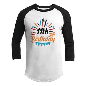 11Th Birthday Decoration Party Birthday Great Youth Raglan Shirt - Seseable