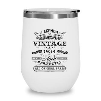 88Th Birthday Vintage Gift For Legends Born 1934 88 Yrs Old Wine Tumbler | Mazezy