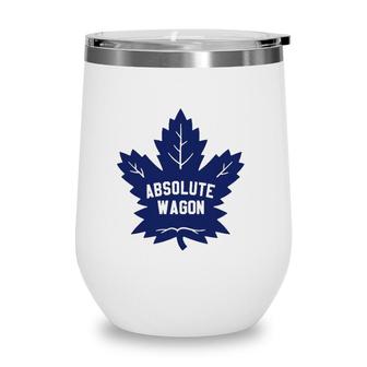Absolute Wagon Maple Leaf Ice Hockey Lover Wine Tumbler | Mazezy