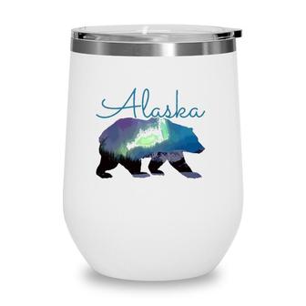 Alaska Bear Grizzly Polar Alaskan Nature Wine Tumbler | Mazezy