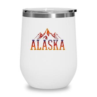Alaska Vintage Mountain T Wine Tumbler | Mazezy