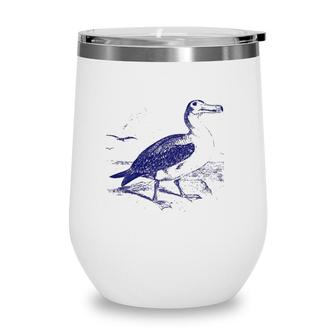 Albatross Vintage Nature Sea Bird Tee Wine Tumbler | Mazezy