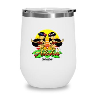 Aloha From Toejam And Earl Wine Tumbler | Mazezy