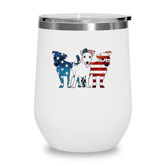 American Flag 4Th Of July Jack Russell Terrier Dog Lovers Wine Tumbler | Mazezy