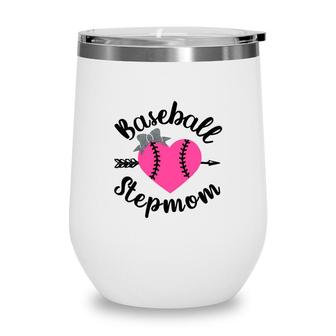 Baseball Stepmom Heart Happy Mothers Day 2022 Wine Tumbler - Seseable