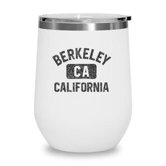 Berkeley California Gym Style Black W Distressed Black Print Wine Tumbler | Mazezy