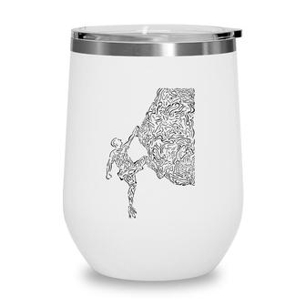 Bouldering Rock Climber Nature Sport Drawing Climbing Wine Tumbler | Mazezy