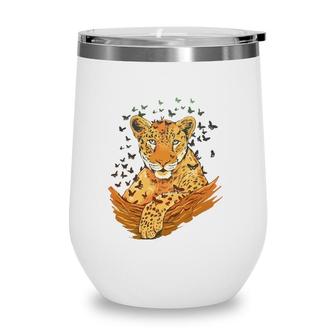 Butterfly Animals Creative Men Gift Leopard Wine Tumbler | Mazezy