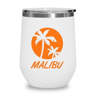 California Palm Tree Malibu Wine Tumbler | Mazezy
