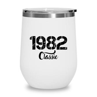 Classic 1982 40Th Birthday 1982 Vintage Black Wine Tumbler - Seseable
