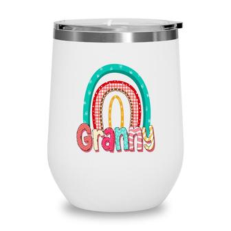 Colorful Rainbow For Granny From Daughter With Love Grandma New Wine Tumbler - Seseable