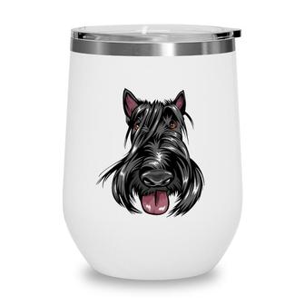 Cool Scottish Terrier Face Dog Wine Tumbler | Mazezy AU