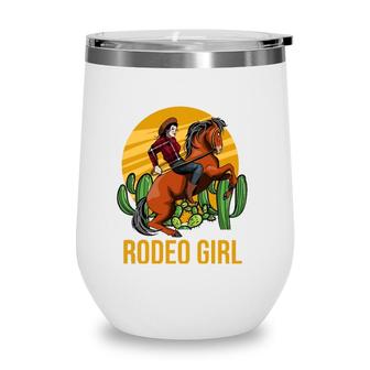 Cowgirl Horse Riding Horsewoman Western Rodeo Girl Wine Tumbler | Mazezy
