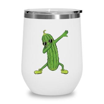 Dabbing Pickle Dancing Cucumber Lover Funny Gifts Wine Tumbler | Mazezy