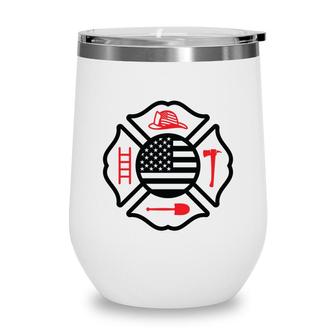 Firefighter Usa Flag Good Gift For Firefighter Wine Tumbler - Seseable
