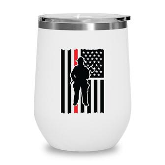 Firefighter Usa Flag Great Gift For Firefighter Wine Tumbler - Seseable