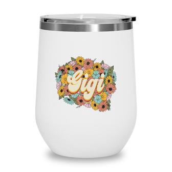 Florals Retro Gigi Flower Vintage Mothers Day Wine Tumbler - Seseable