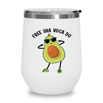 Free Sha Voca Do Is Jumping Funny Avocado Wine Tumbler - Seseable