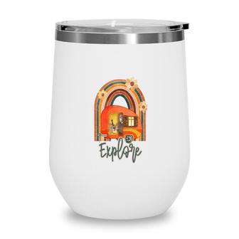 Funny Explore New Adventure Camp Life Design Wine Tumbler - Seseable