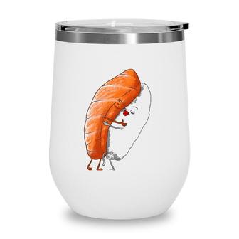 Funny Sushi Hug Gift For Kids Men Women Cool Foodie Lover Wine Tumbler | Mazezy