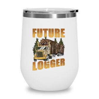 Future Logger Lumberjack Wood Cutter Logging Sawmill Gift Wine Tumbler | Mazezy