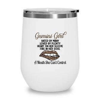 Gemini Girl Leopard Hated By Many Loved By Plenty Heart Birthday Wine Tumbler - Seseable