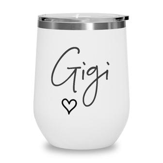 Gigi Heart For Women Christmas Gift For Grandma Wine Tumbler | Mazezy