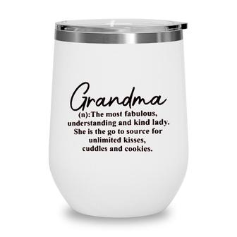 Grandma Definition Unlimited Kisses Cuddles And Cookies Wine Tumbler | Seseable CA