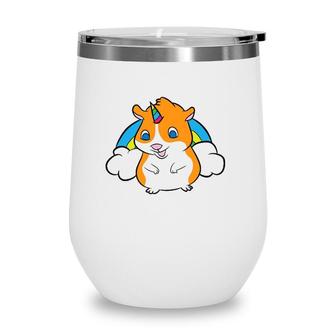 Guinea Pig Rainbow Unicorn Guinea Pig Wine Tumbler | Mazezy
