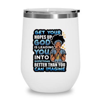 Inspirational African American Spiritual God Is Leading Wine Tumbler | Mazezy