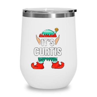 Its Curtis Elf Personalized First Name Wine Tumbler - Seseable