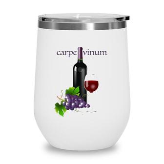 Latin Phrase - Carpe Vinum Seize The Wine Wine Tumbler | Mazezy