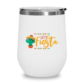 Lets Fiesta Cinco De Mayo Mexican Theme Party Guitar Lover Wine Tumbler - Seseable