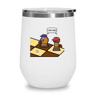Little Helpbaseball Chess Pun Humor Funny Gift Wine Tumbler | Mazezy
